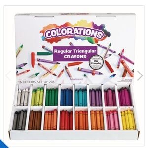 Triangular Crayons Set - 16 Colors 208 Crayons, New In Box